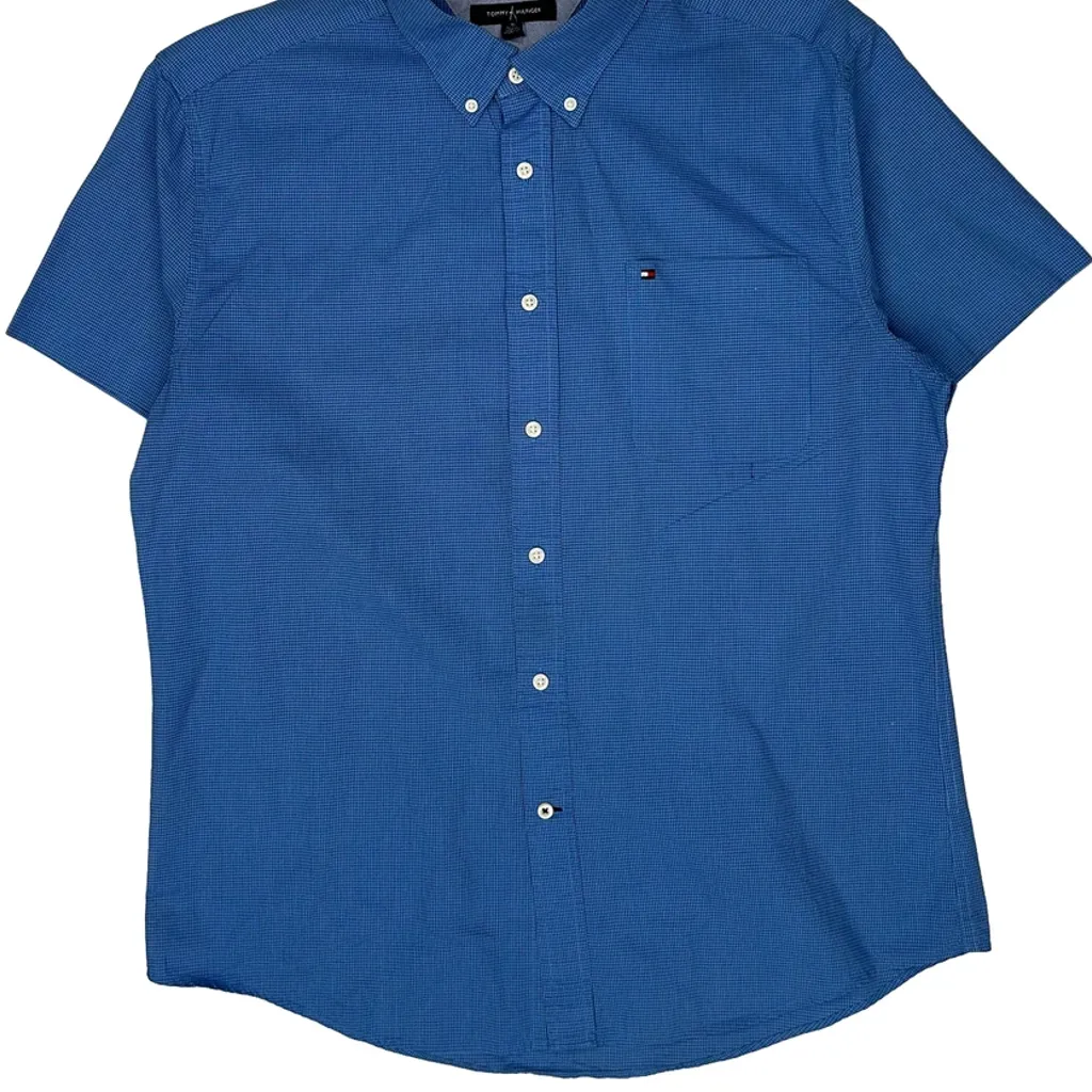 Tommy Hilfiger Short Sleeve Shirt - XL Blue Cotton - Image 5