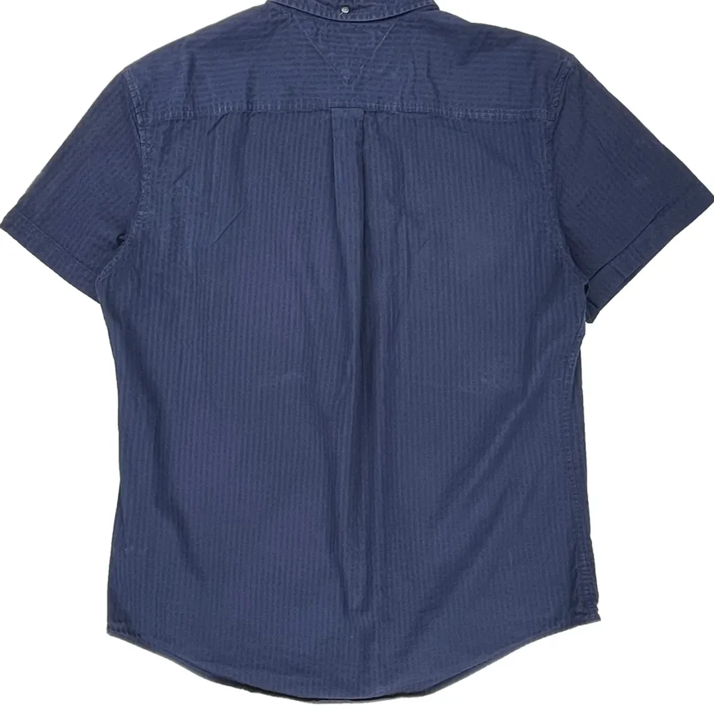 Tommy Hilfiger Short Sleeve Shirt - XL Blue Cotton - Image 7