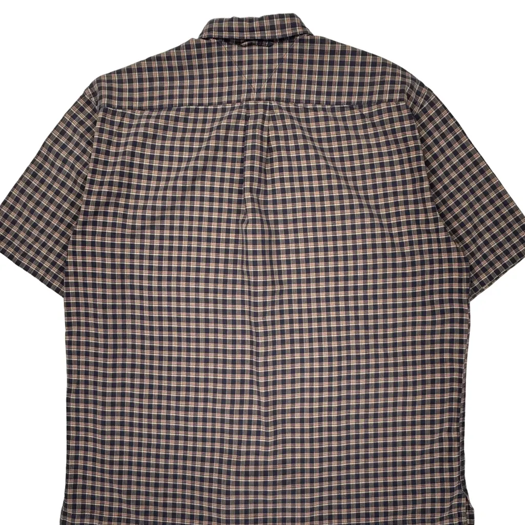 Tommy Hilfiger Checked Short Sleeve Shirt - XL Blue Cotton - Image 6