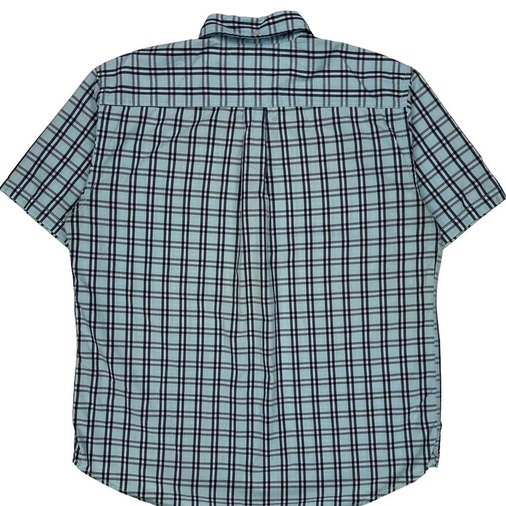 Tommy Hilfiger Checked Short Sleeve Shirt - XL Blue Cotton - Image 7