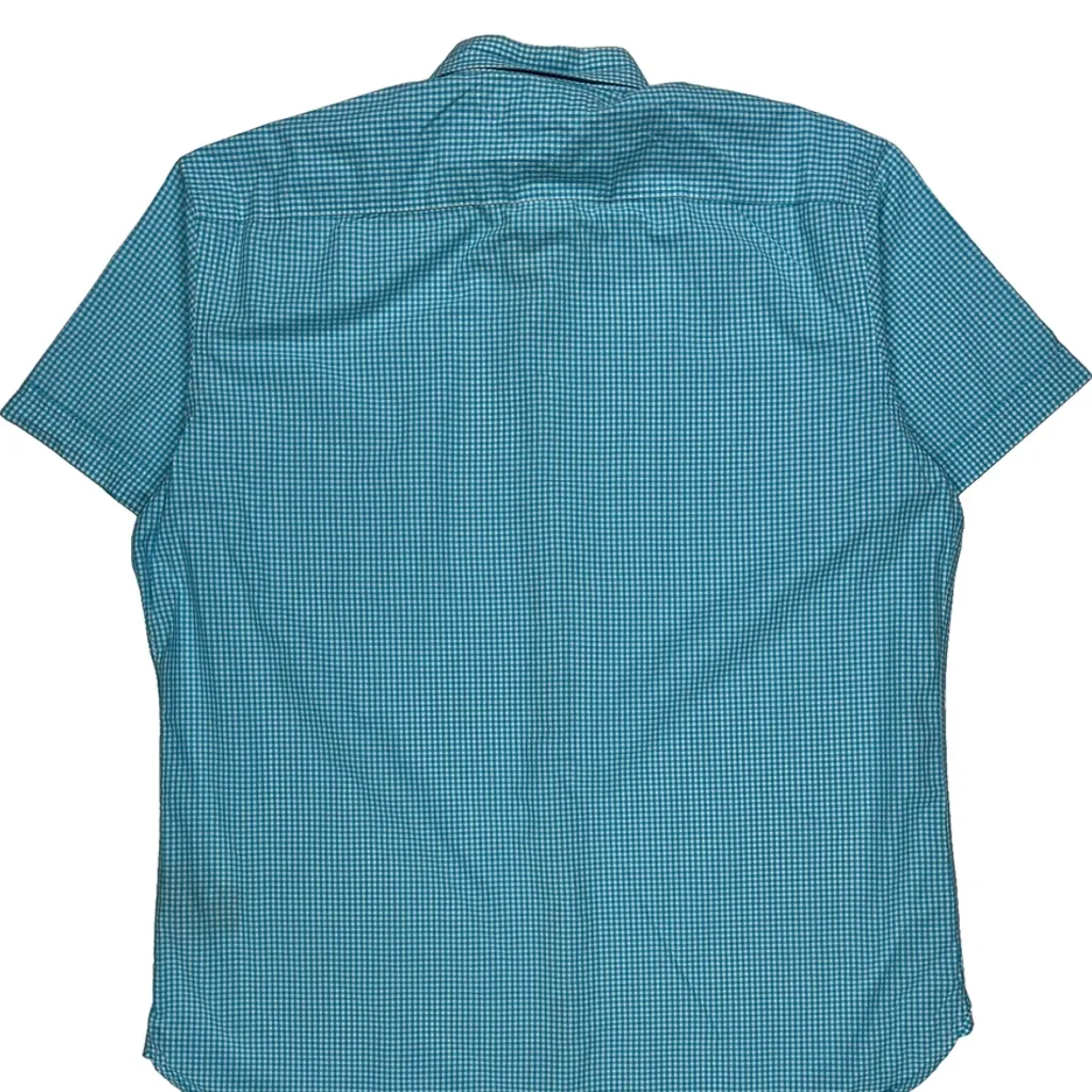 Tommy Hilfiger Checked Short Sleeve Shirt - XL Blue Cotton - Image 6