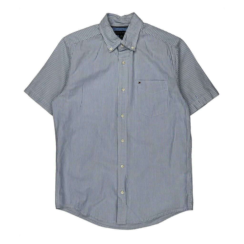 Tommy Hilfiger Striped Short Sleeve Shirt - XS Blue Cotton