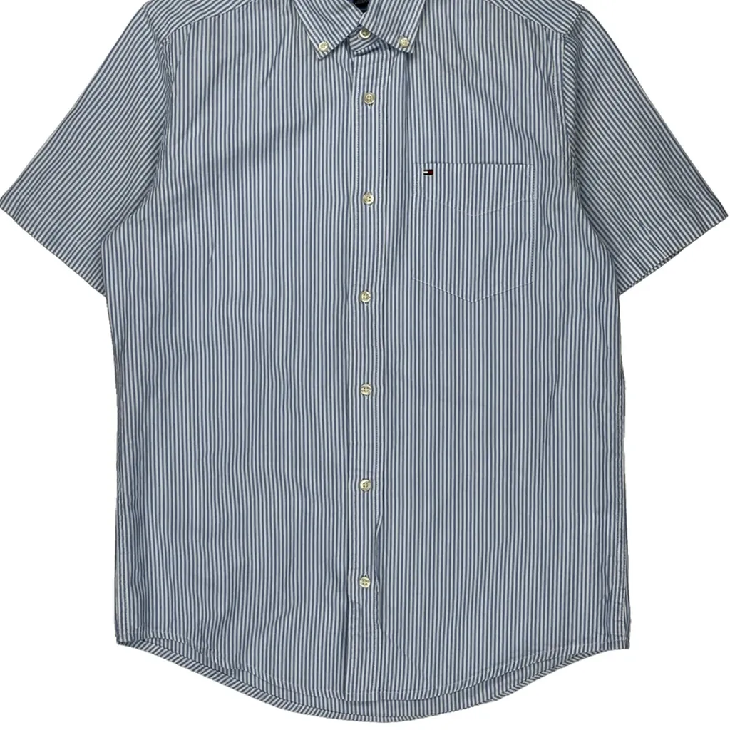 Tommy Hilfiger Striped Short Sleeve Shirt - XS Blue Cotton - Image 5