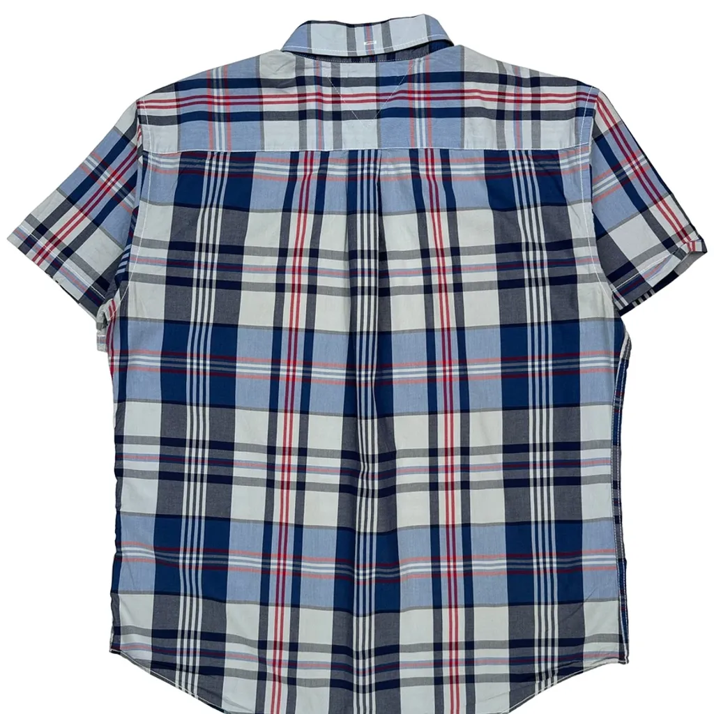 Tommy Hilfiger Checked Short Sleeve Shirt - 2XL Blue Cotton - Image 6