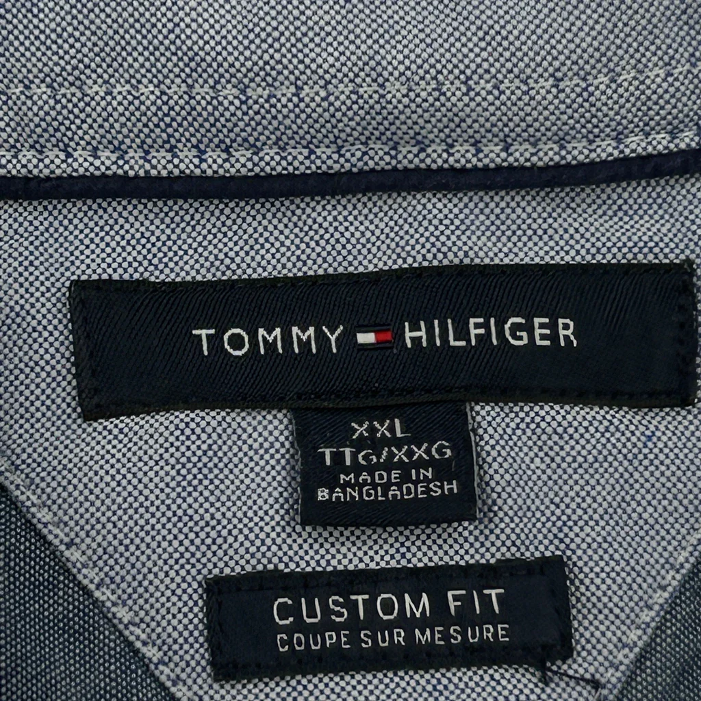 Tommy Hilfiger Striped Short Sleeve Shirt - 2XL Blue Cotton - Image 3