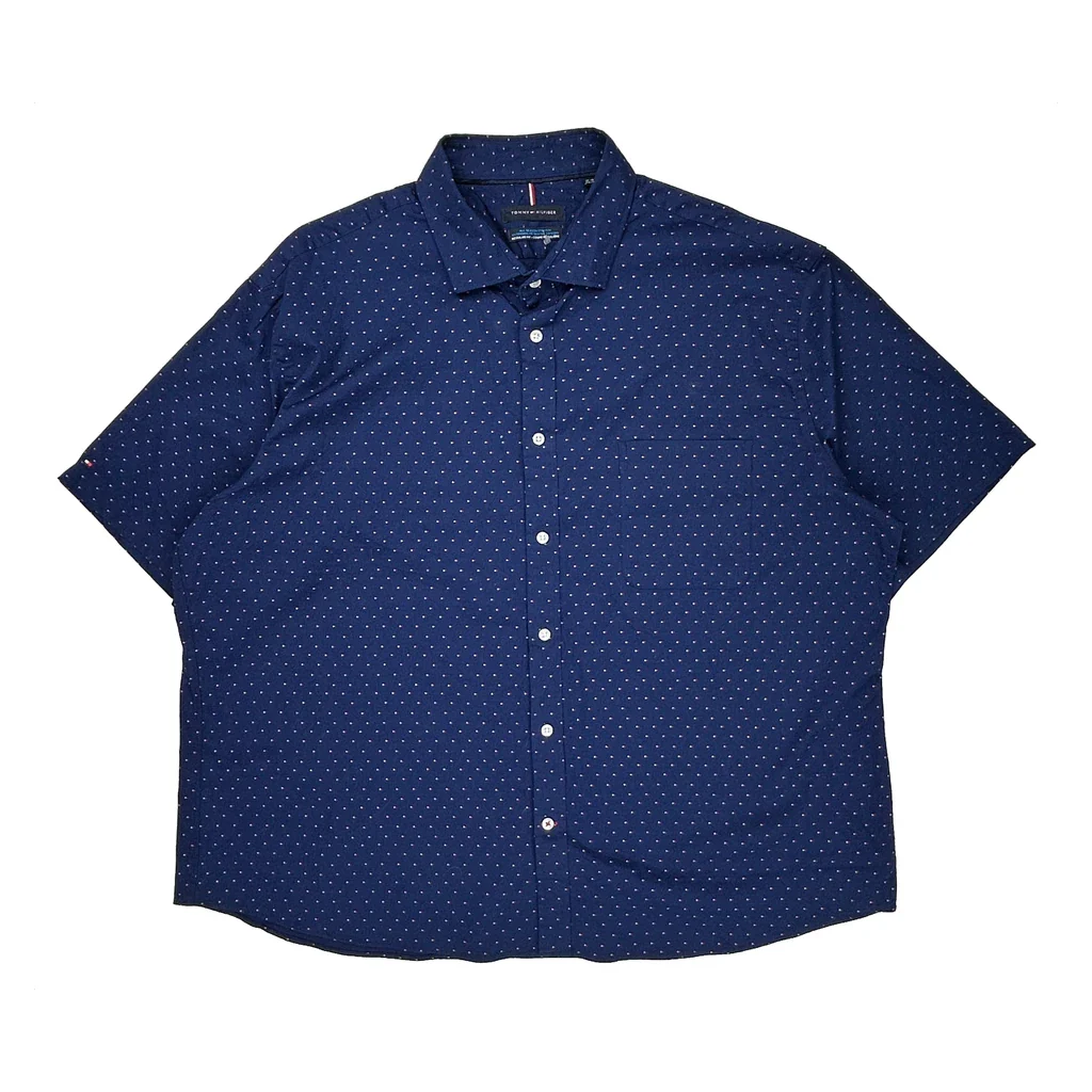 Tommy Hilfiger Short Sleeve Shirt - 2XL Blue Cotton