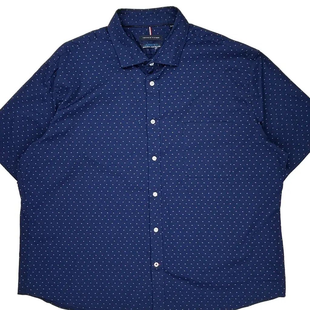 Tommy Hilfiger Short Sleeve Shirt - 2XL Blue Cotton - Image 4