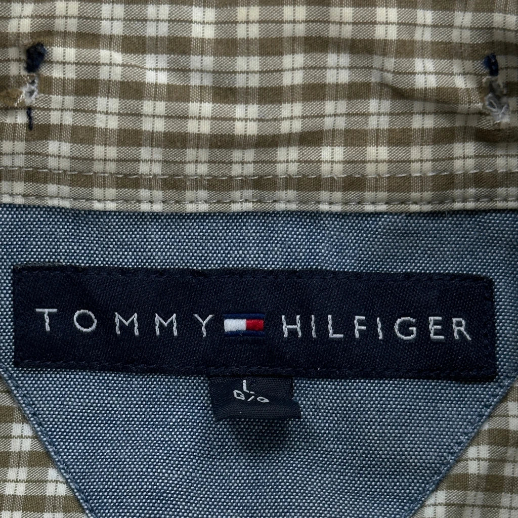 Tommy Hilfiger Checked Short Sleeve Shirt - Large Brown Cotton - Image 3
