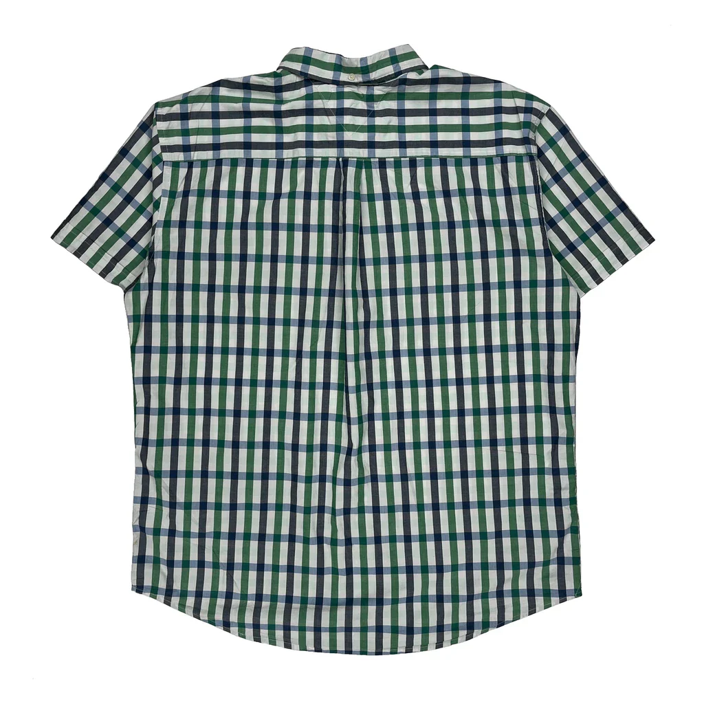 Tommy Hilfiger Checked Short Sleeve Shirt - XL Green Cotton - Image 2