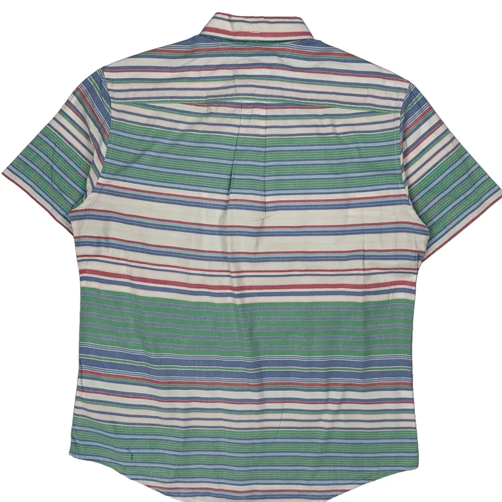 Tommy Hilfiger Striped Short Sleeve Shirt - Medium Multicoloured Cotton - Image 7