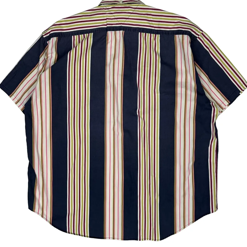 Tommy Hilfiger Striped Short Sleeve Shirt - XL Multicoloured Cotton - Image 6