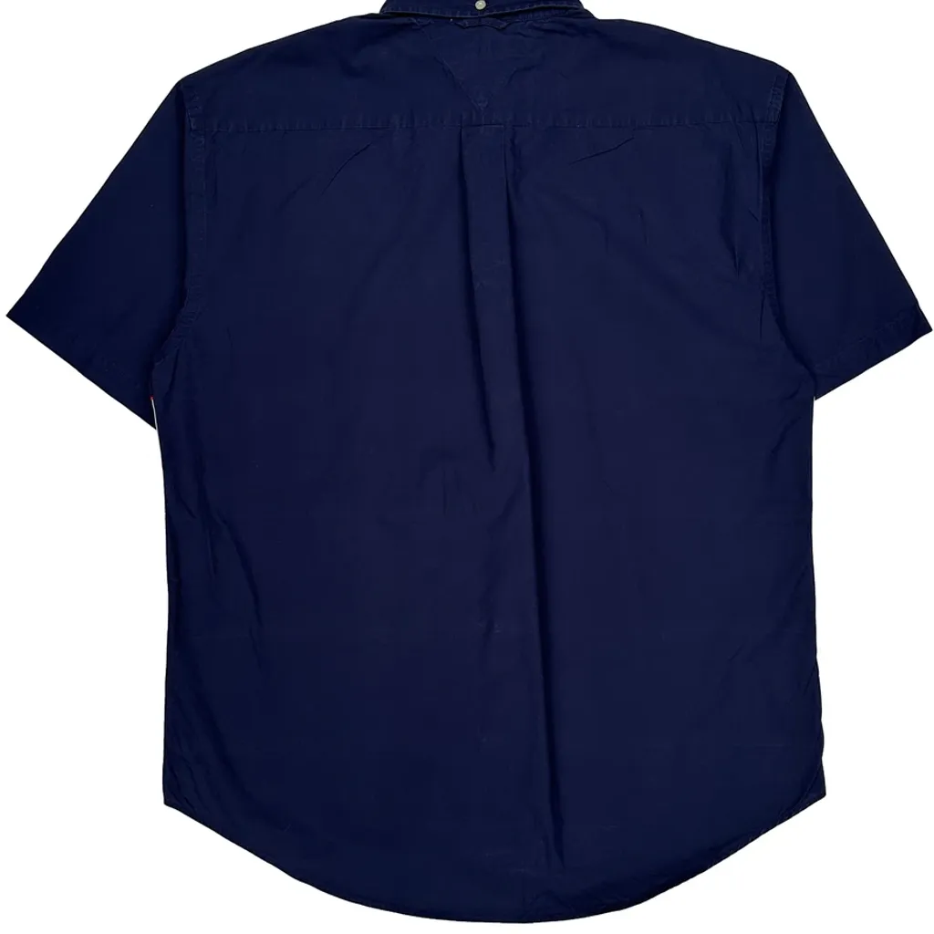 Tommy Hilfiger Striped Short Sleeve Shirt - Large Navy Cotton - Image 7