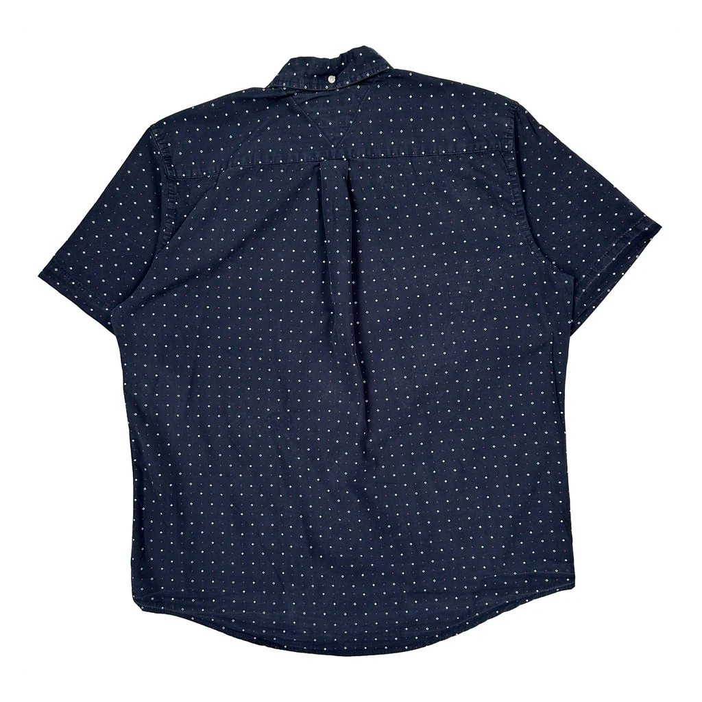 Tommy Hilfiger Polka Dot Short Sleeve Shirt - Large Navy Cotton - Image 2