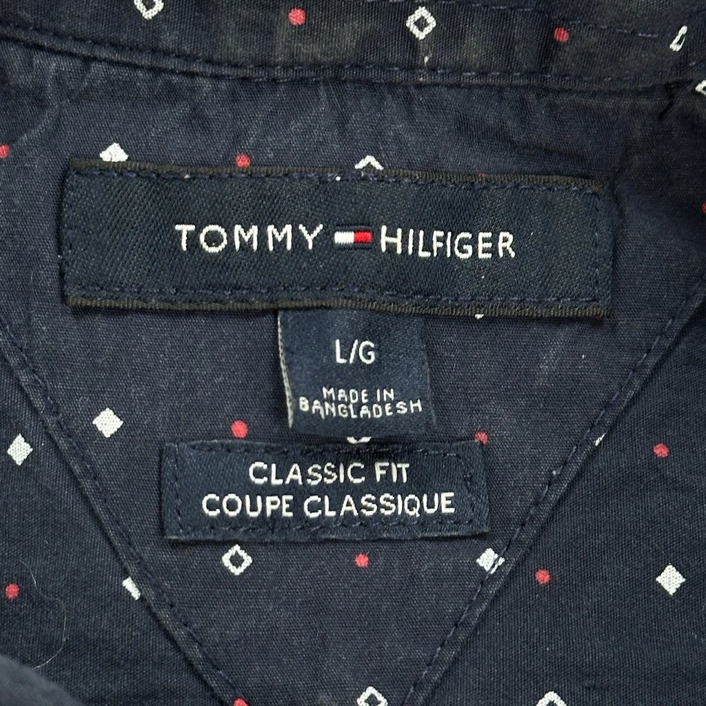 Tommy Hilfiger Polka Dot Short Sleeve Shirt - Large Navy Cotton - Image 3