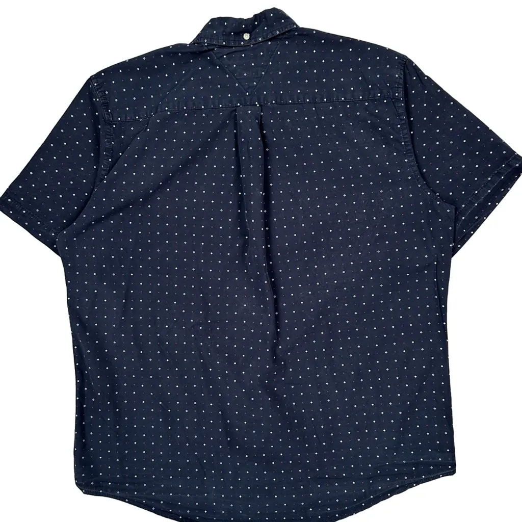 Tommy Hilfiger Polka Dot Short Sleeve Shirt - Large Navy Cotton - Image 7