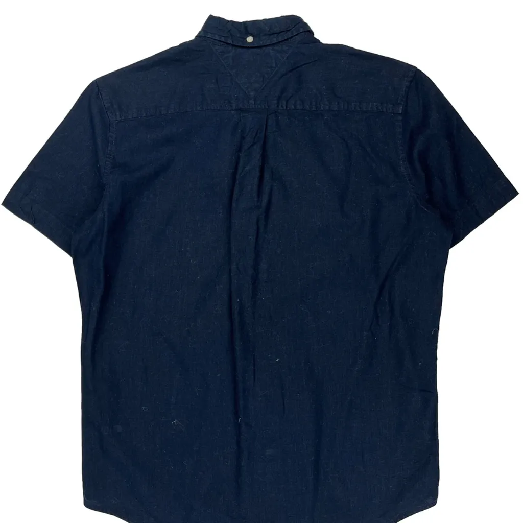 Tommy Hilfiger Short Sleeve Shirt - Medium Navy Cotton - Image 6