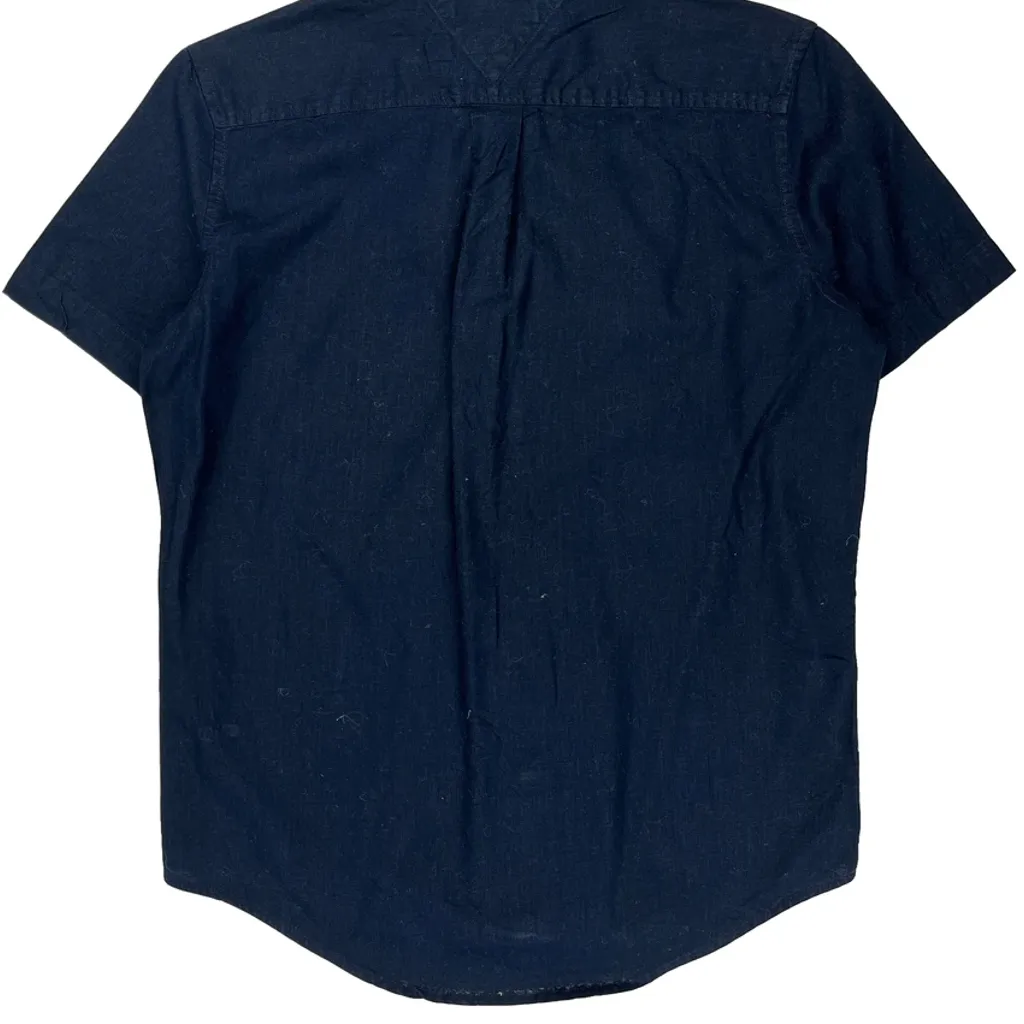 Tommy Hilfiger Short Sleeve Shirt - Medium Navy Cotton - Image 7