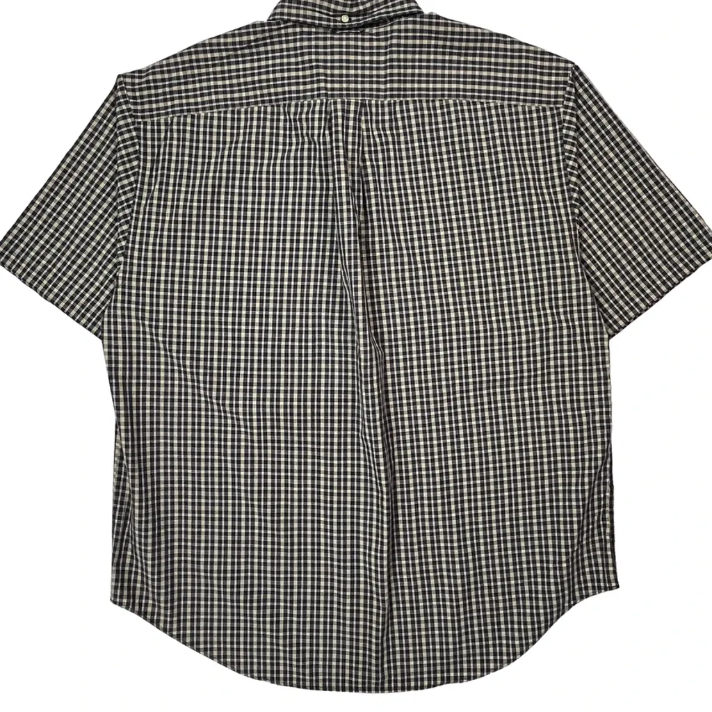 Tommy Hilfiger Checked Short Sleeve Shirt - XL Navy Cotton - Image 7