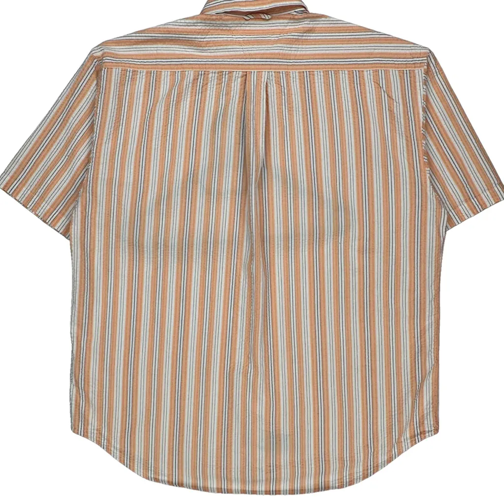 Tommy Hilfiger Striped Short Sleeve Shirt - XL Orange Cotton - Image 7