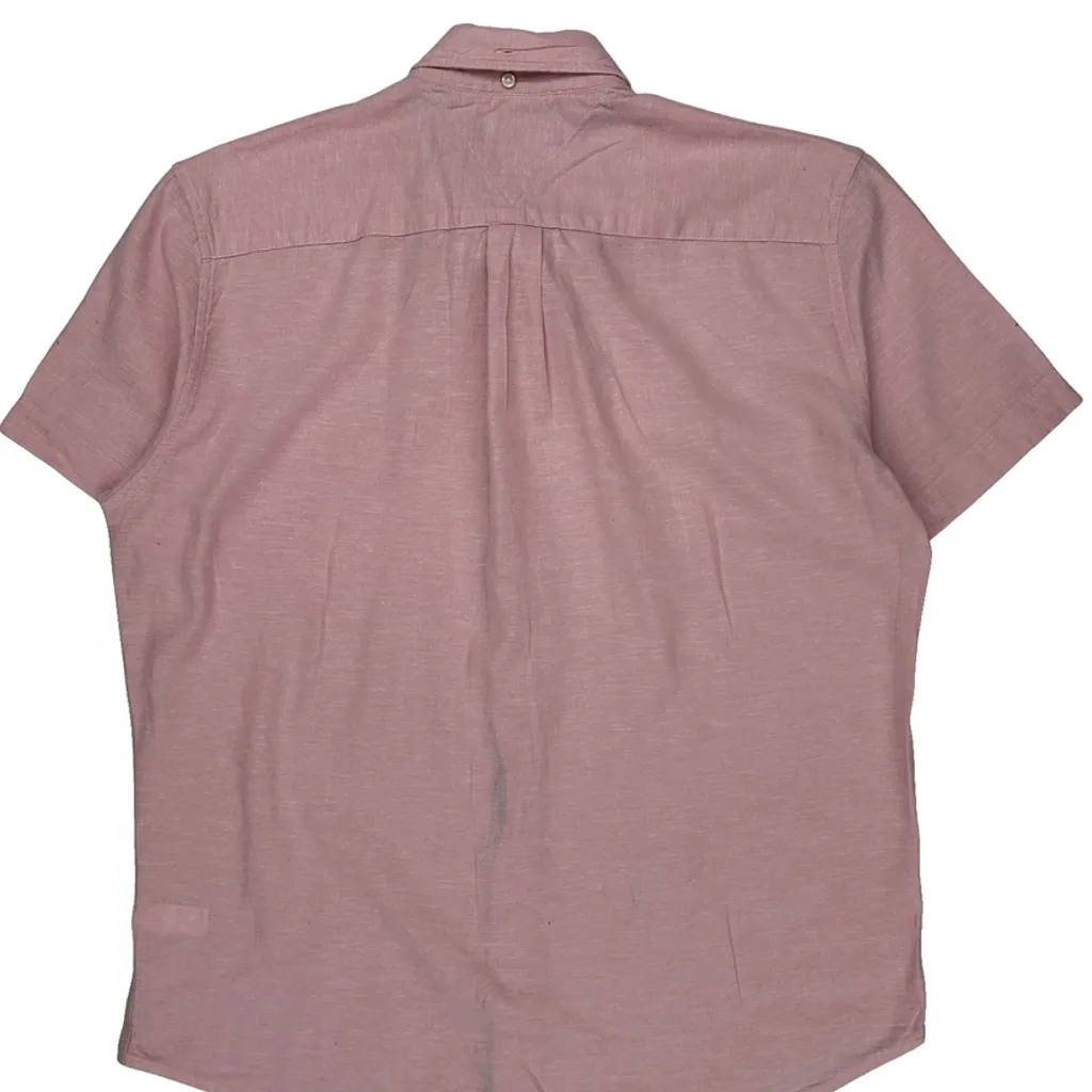 Tommy Hilfiger Short Sleeve Shirt - Large Pink Cotton - Image 6
