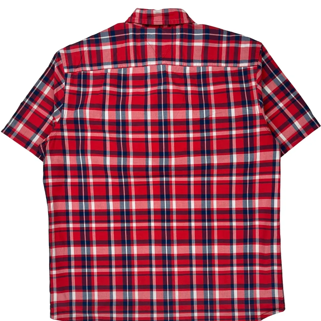 Tommy Hilfiger Checked Short Sleeve Shirt - Large Red Cotton - Image 6