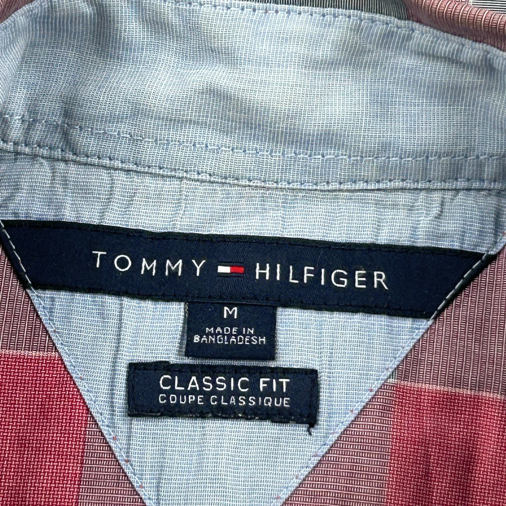 Tommy Hilfiger Checked Short Sleeve Shirt - Medium Red Cotton - Image 3