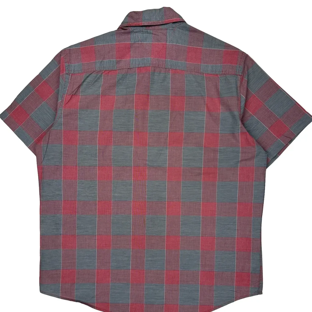 Tommy Hilfiger Checked Short Sleeve Shirt - Medium Red Cotton - Image 6