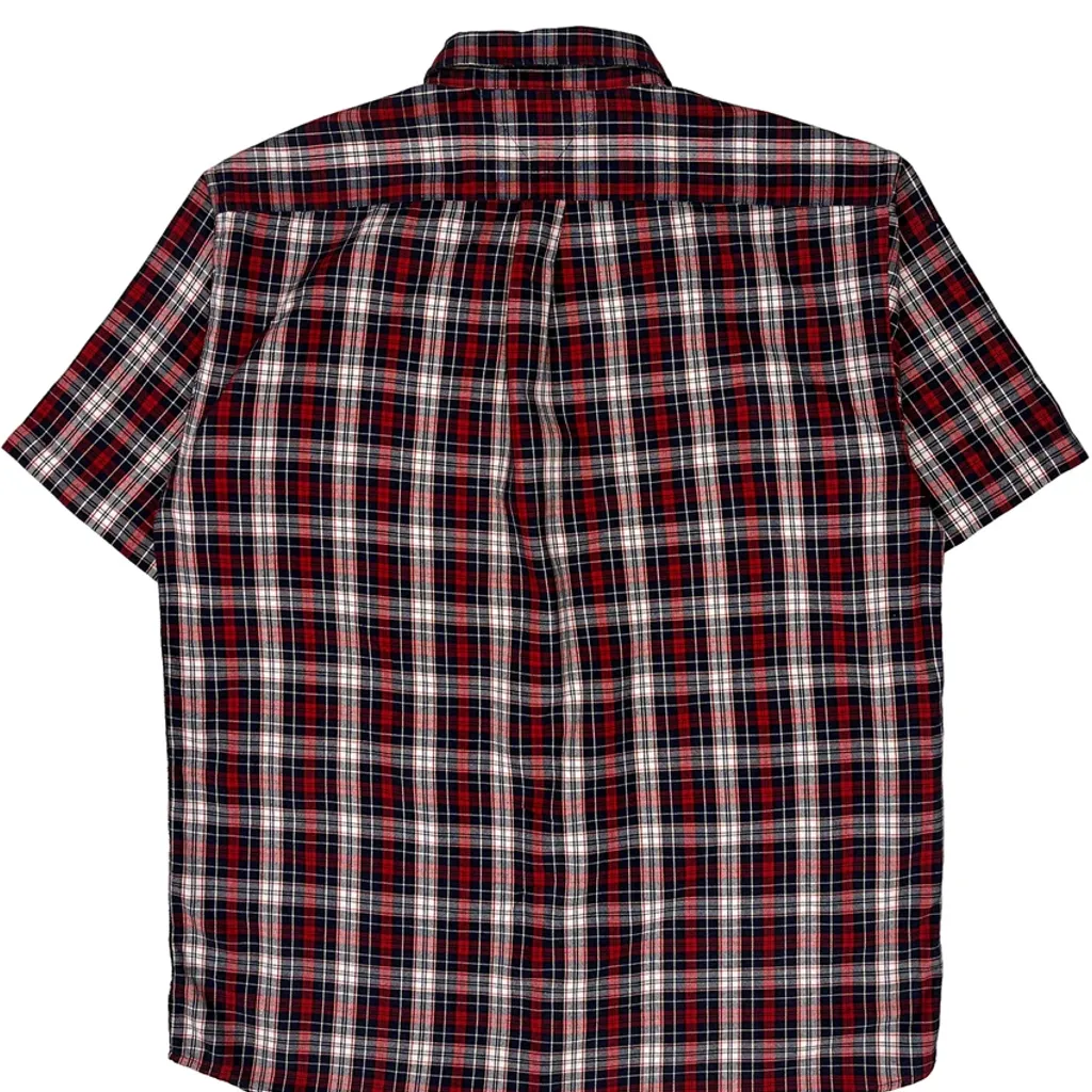 Tommy Hilfiger Checked Short Sleeve Shirt - XL Red Cotton - Image 6