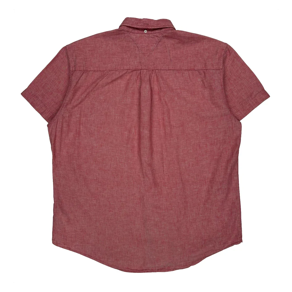 Tommy Hilfiger Short Sleeve Shirt - XL Red Cotton - Image 2