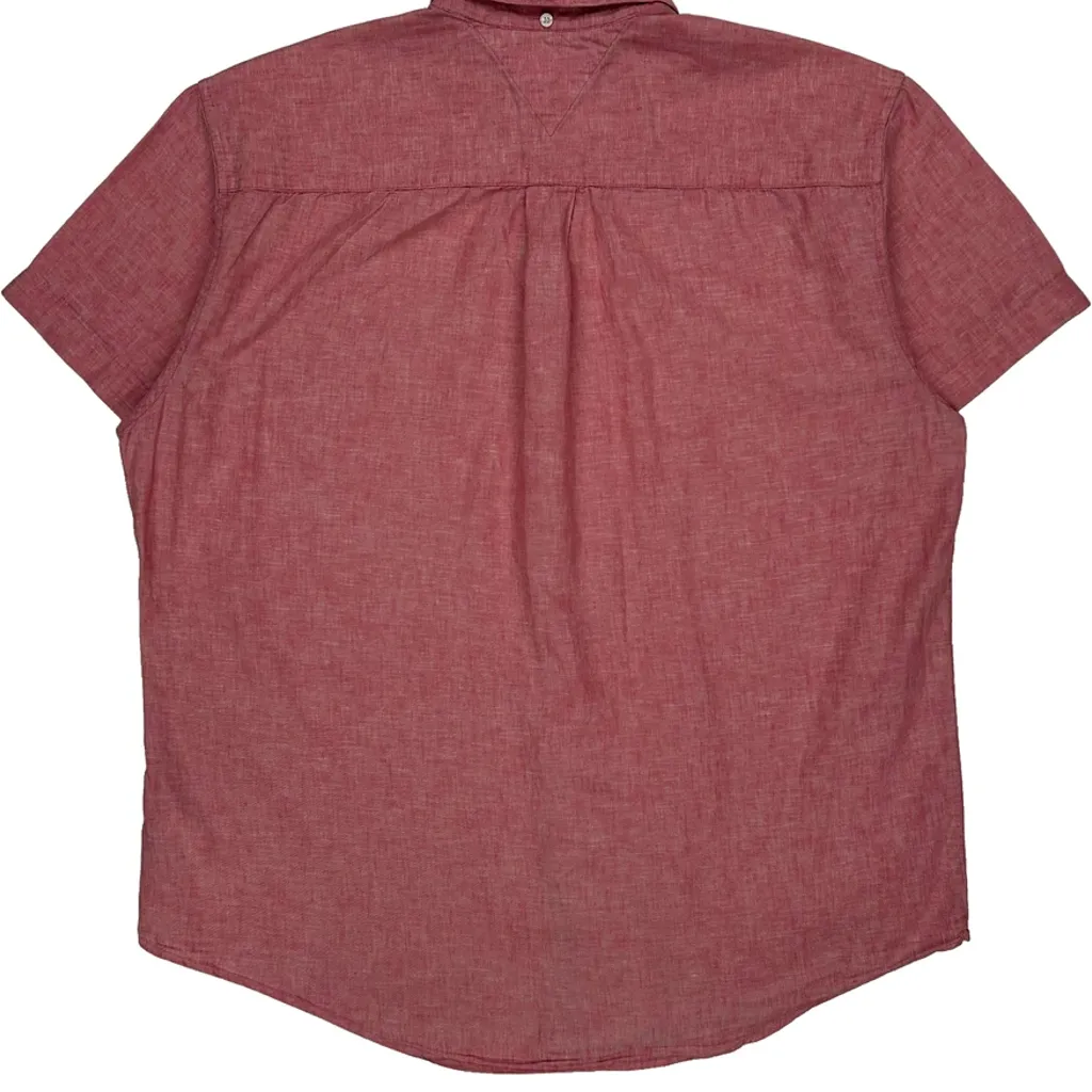 Tommy Hilfiger Short Sleeve Shirt - XL Red Cotton - Image 6