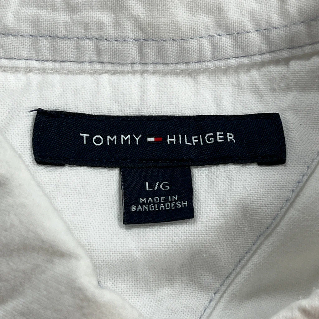 Tommy Hilfiger Short Sleeve Shirt - Large White Cotton - Image 3