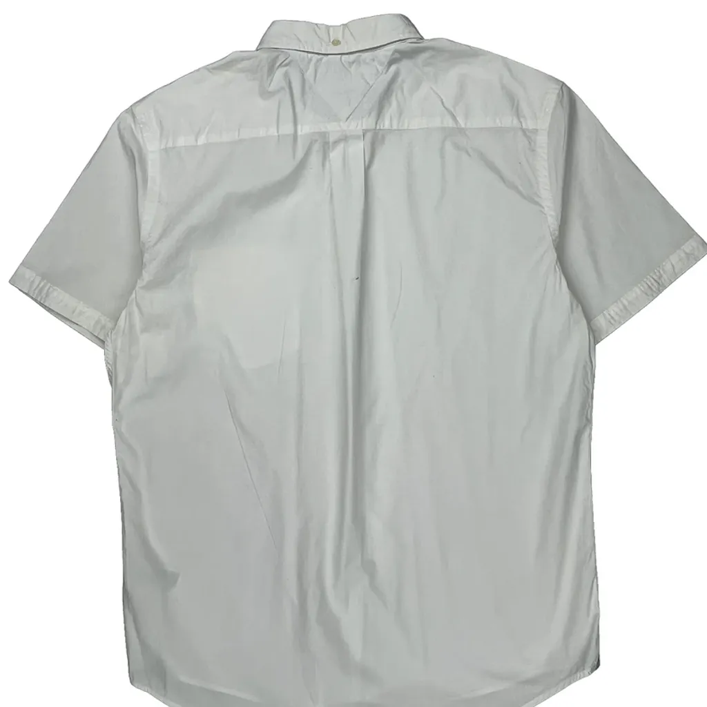 Tommy Hilfiger Short Sleeve Shirt - Large White Cotton - Image 6