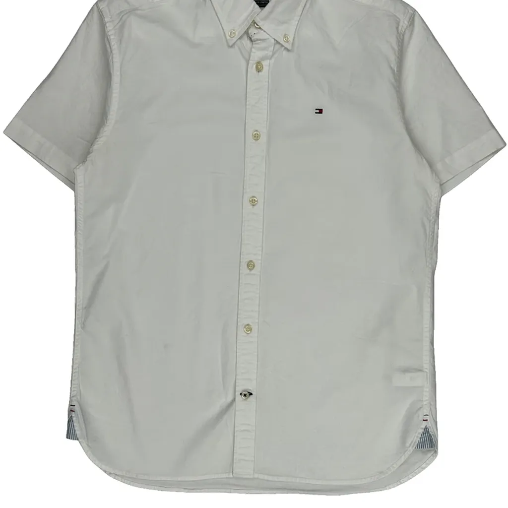 Tommy Hilfiger Short Sleeve Shirt - Medium White Cotton - Image 5
