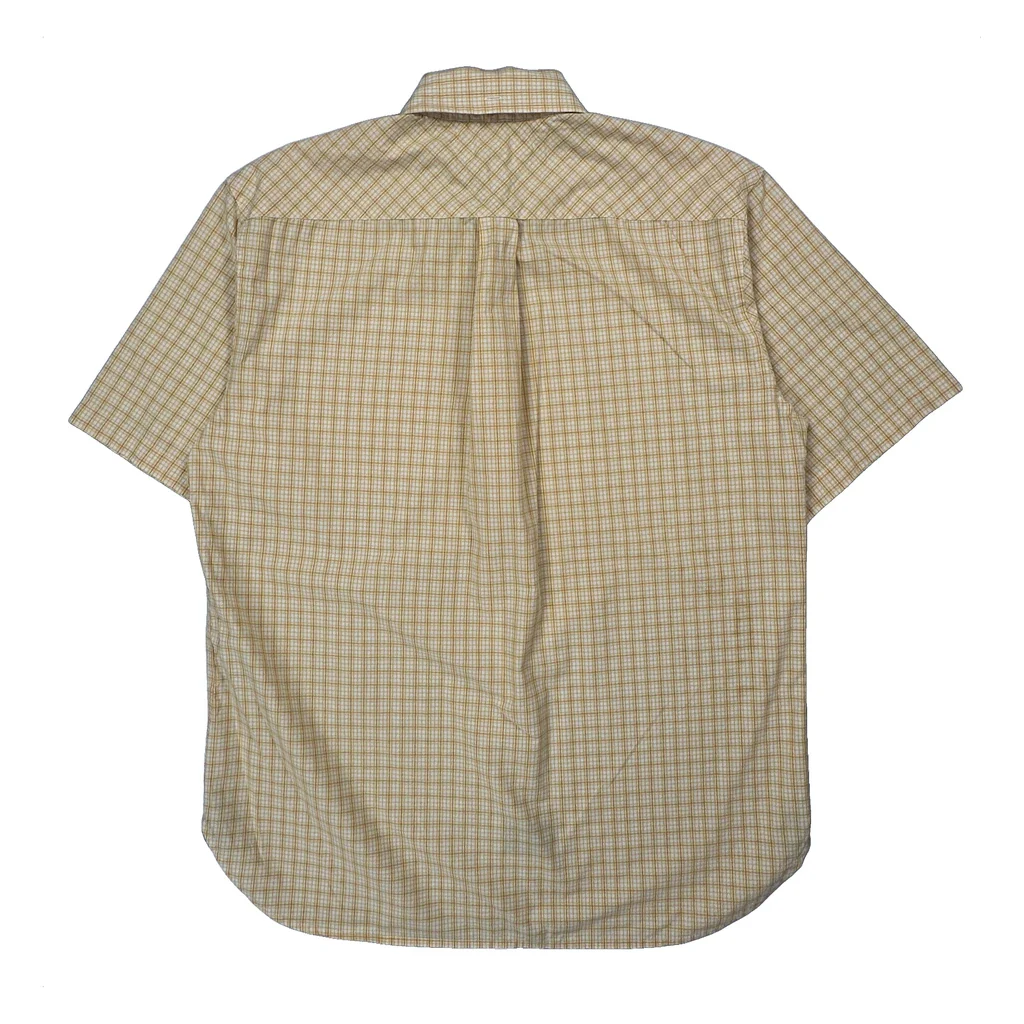 Tommy Hilfiger Checked Short Sleeve Shirt - Large Yellow Cotton - Image 2