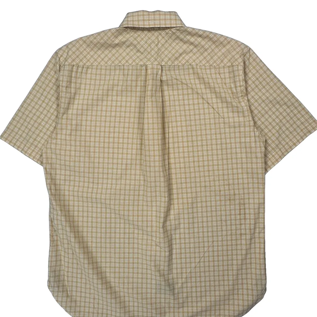 Tommy Hilfiger Checked Short Sleeve Shirt - Large Yellow Cotton - Image 6