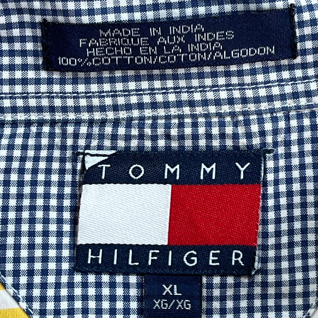 Tommy Hilfiger Striped Short Sleeve Shirt - XL Yellow Cotton - Image 3