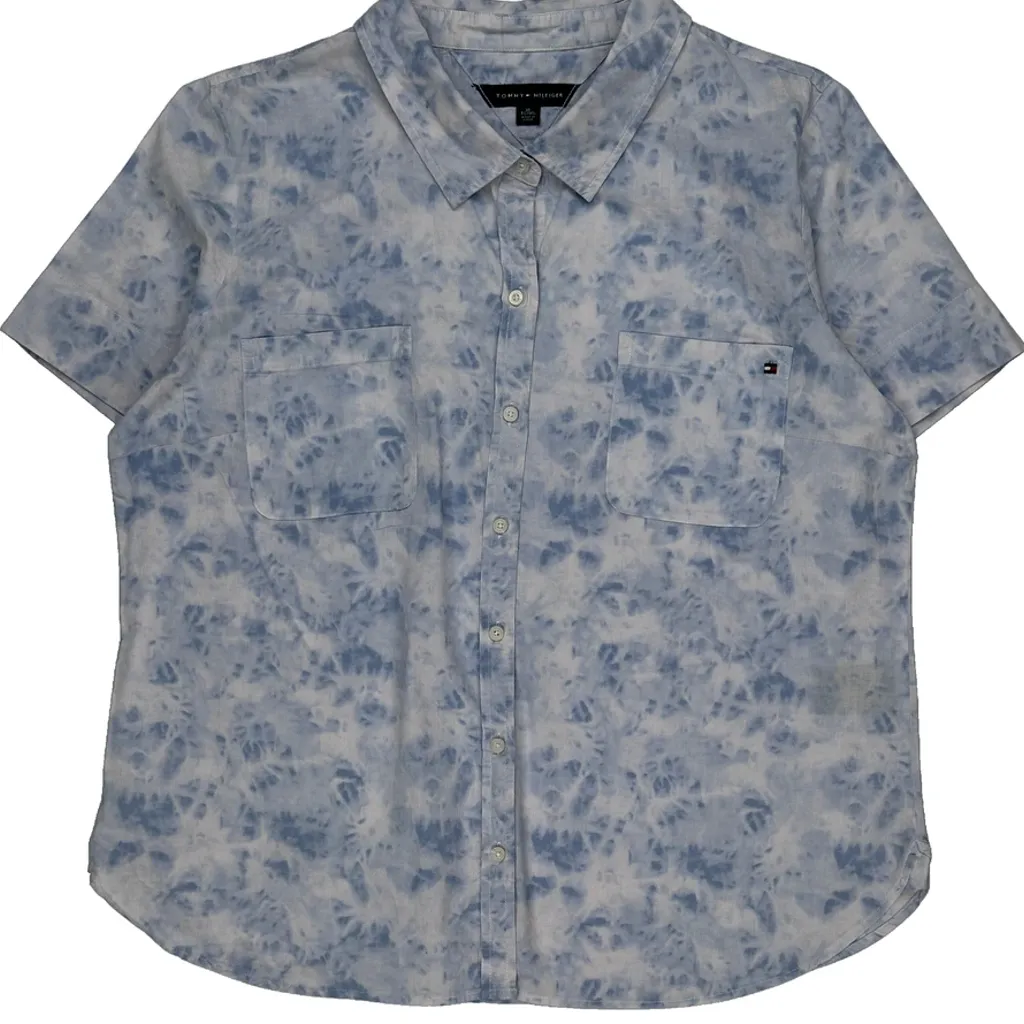Tommy Hilfiger Tie-Dye Short Sleeve Shirt - XL Blue Cotton - Image 4