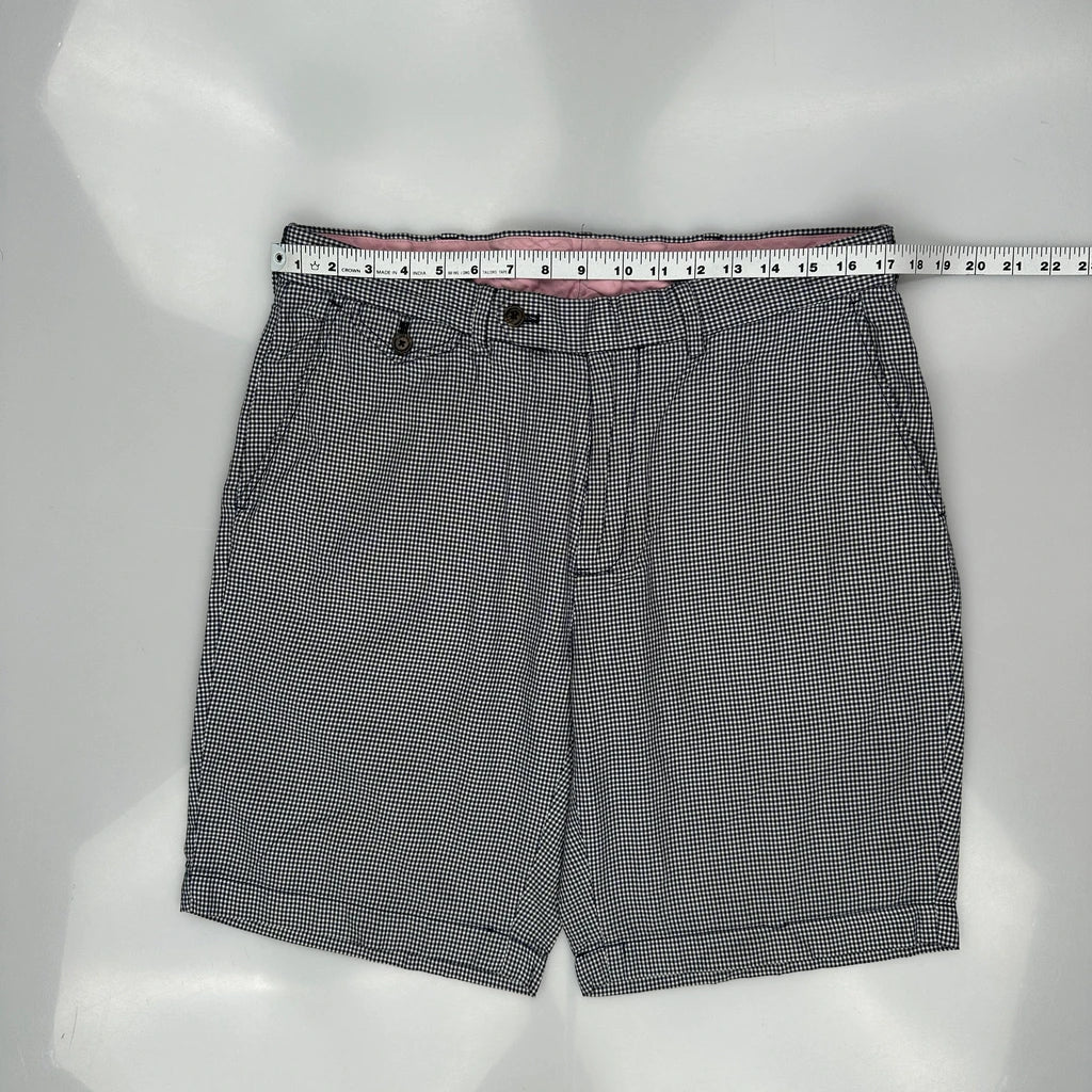 Tommy Hilfiger Checked Shorts - 34W 9L Black & White Cotton - Image 3