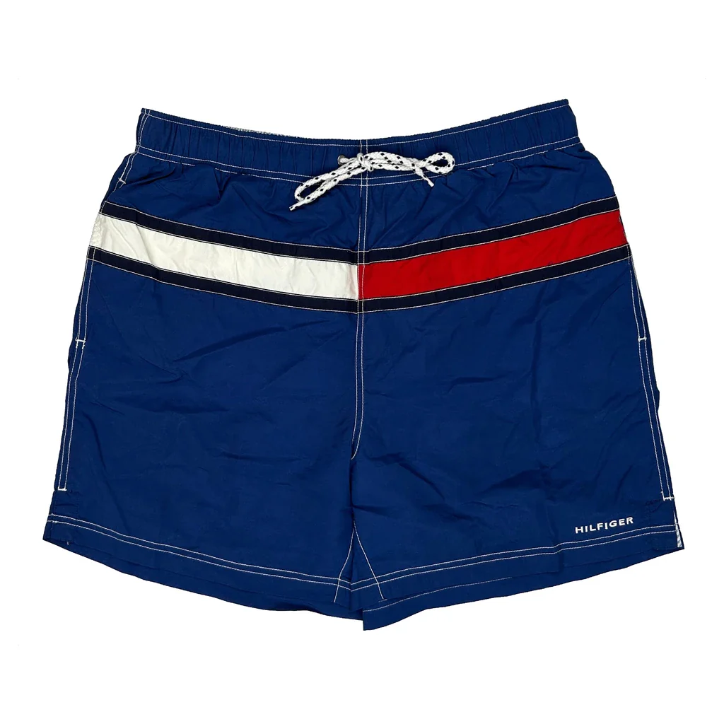 Tommy Hilfiger Striped Shorts - X-Largew 6L Blue Polyester - Image 2