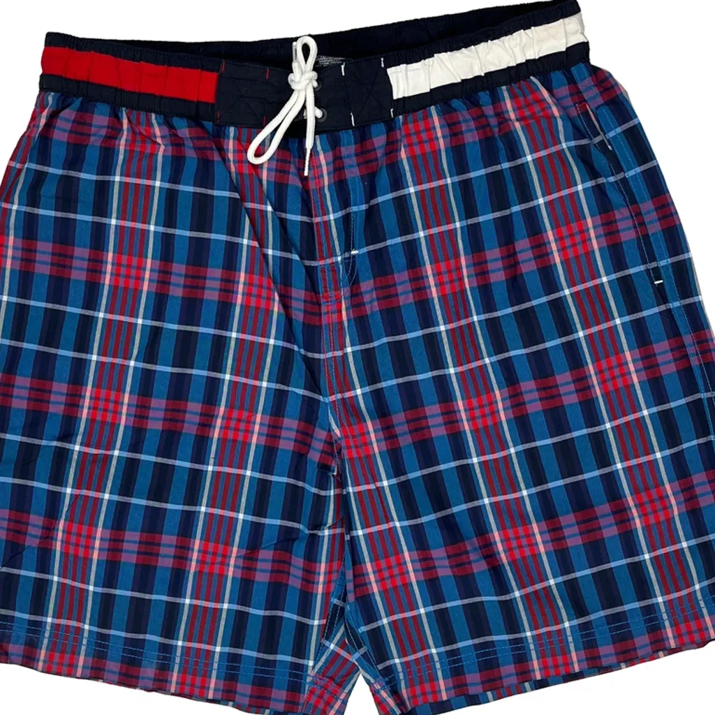 Tommy Hilfiger Checked Shorts - XL Blue Cotton - Image 7
