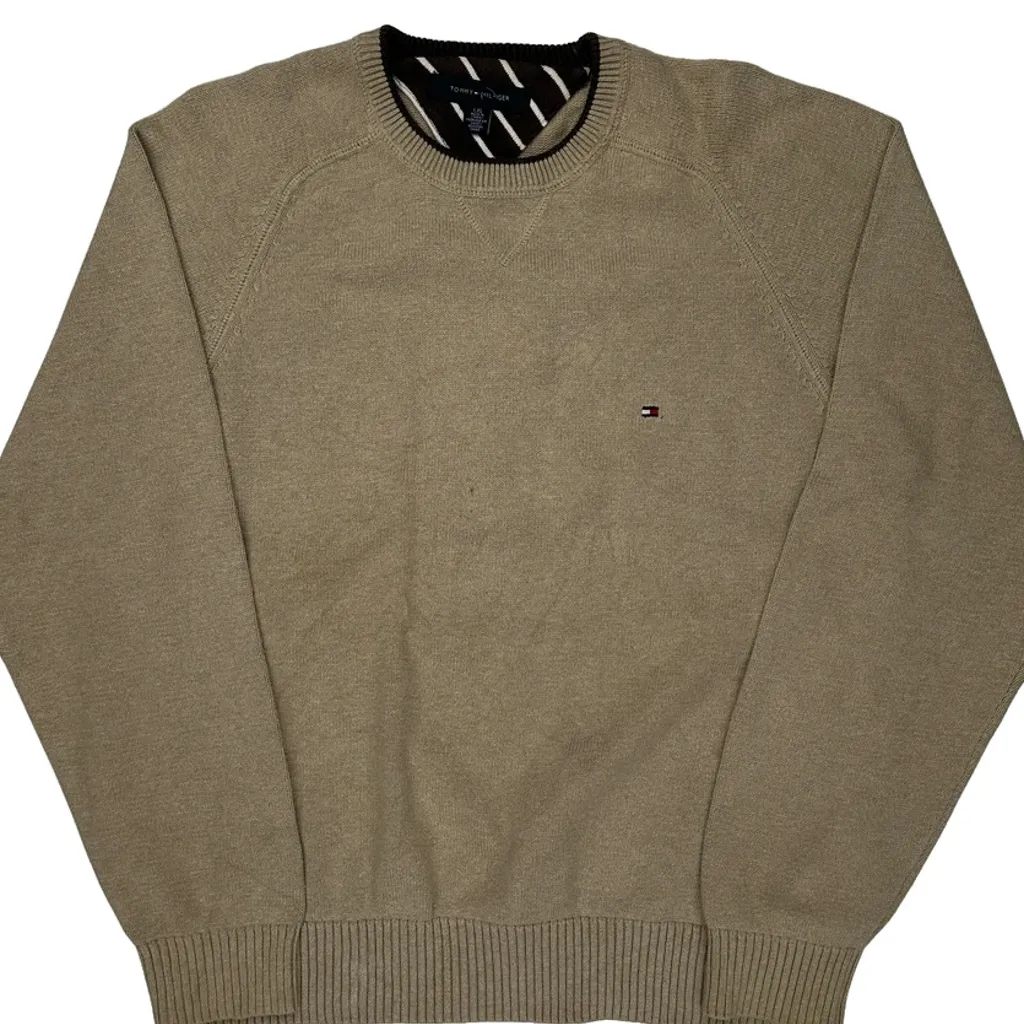 Tommy Hilfiger Sweater - Large Beige Cotton - Image 4
