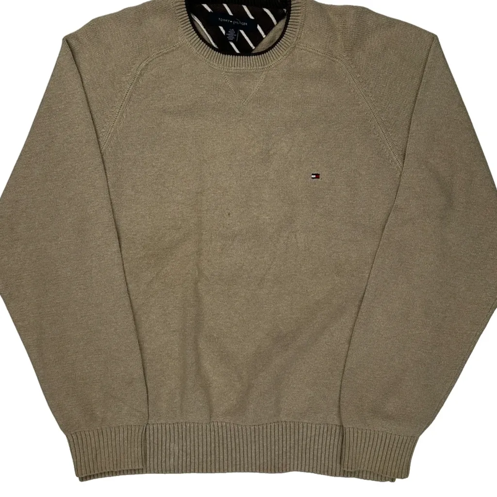Tommy Hilfiger Sweater - Large Beige Cotton - Image 5