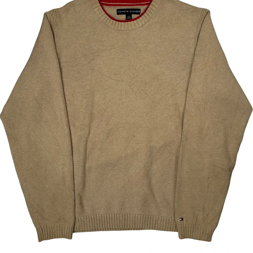 Tommy Hilfiger Sweater - Large Beige Cotton - Image 5