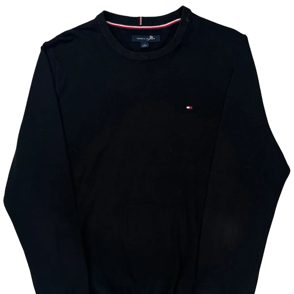 Tommy Hilfiger Sweater - Large Black Cotton - Image 5