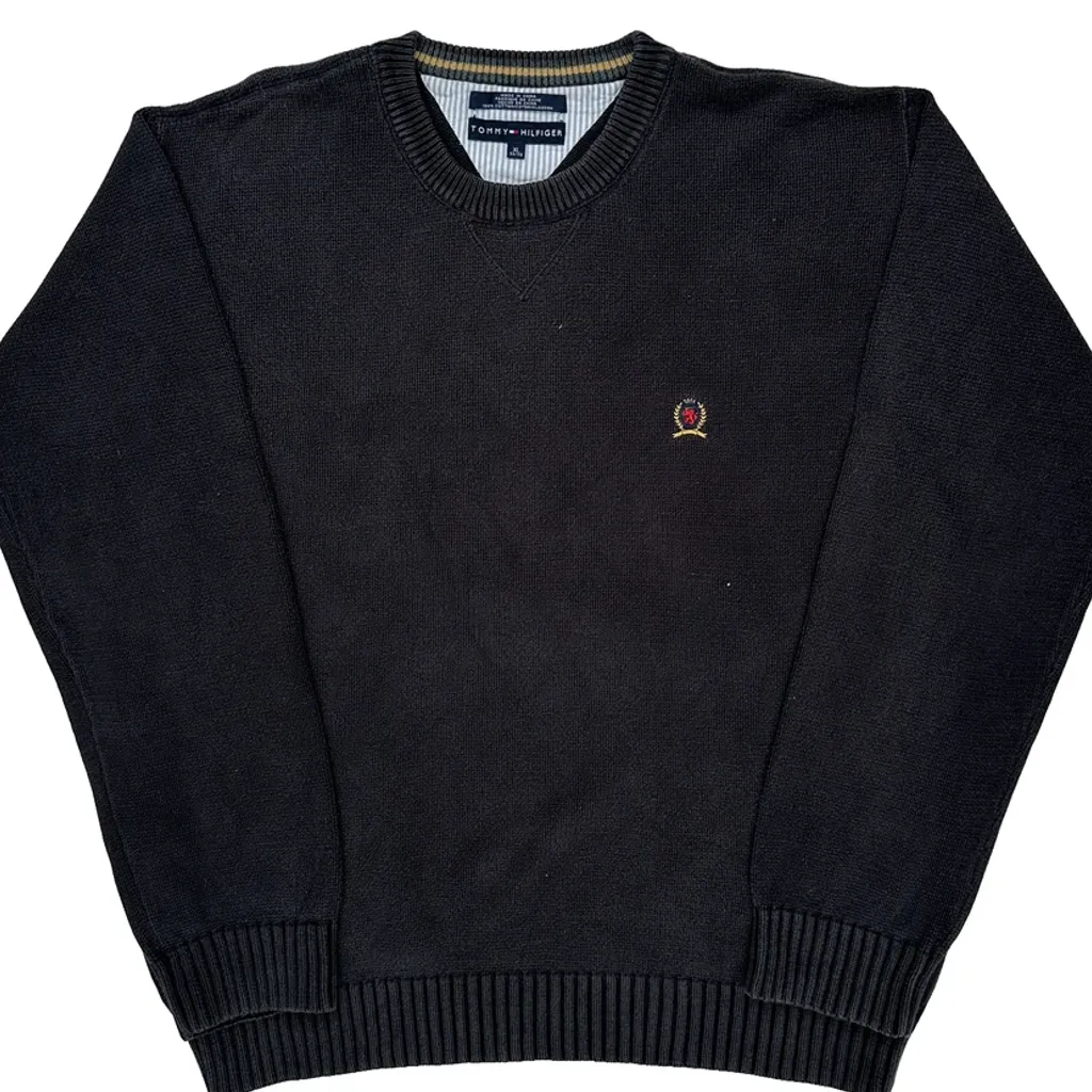 Tommy Hilfiger Sweater - XL Black Cotton - Image 4