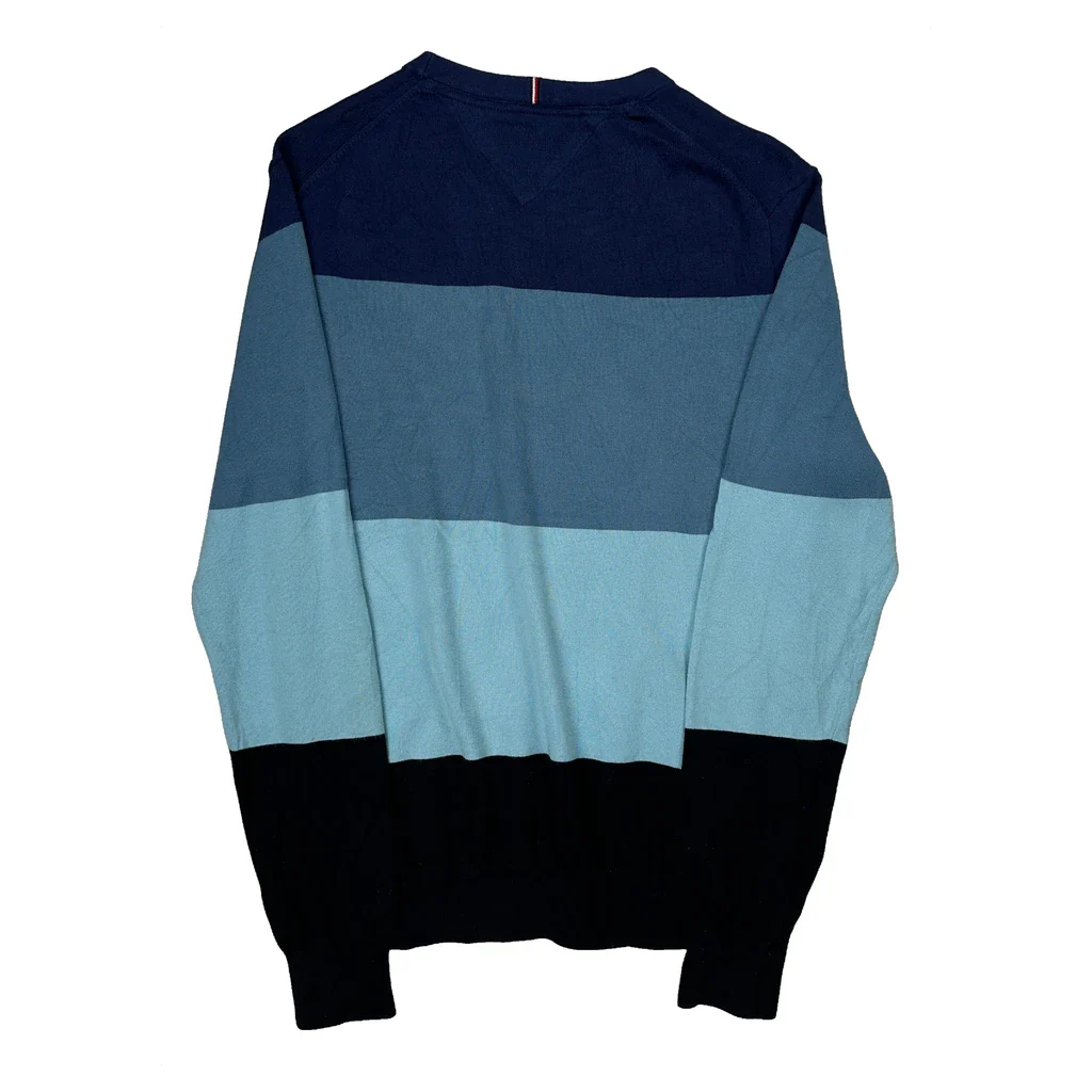 Tommy Hilfiger Striped Sweater - Small Blue Cotton - Image 2