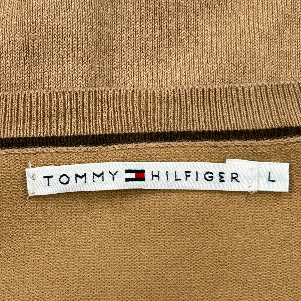 Tommy Hilfiger V-Neck Sweater - Large Brown Cotton - Image 3