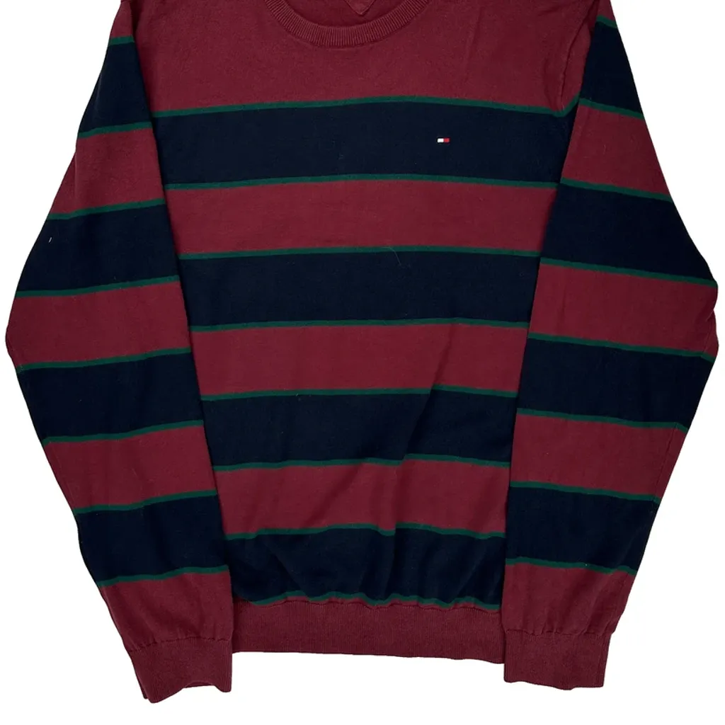 Tommy Hilfiger Sweater - Large Burgundy Cotton - Image 6