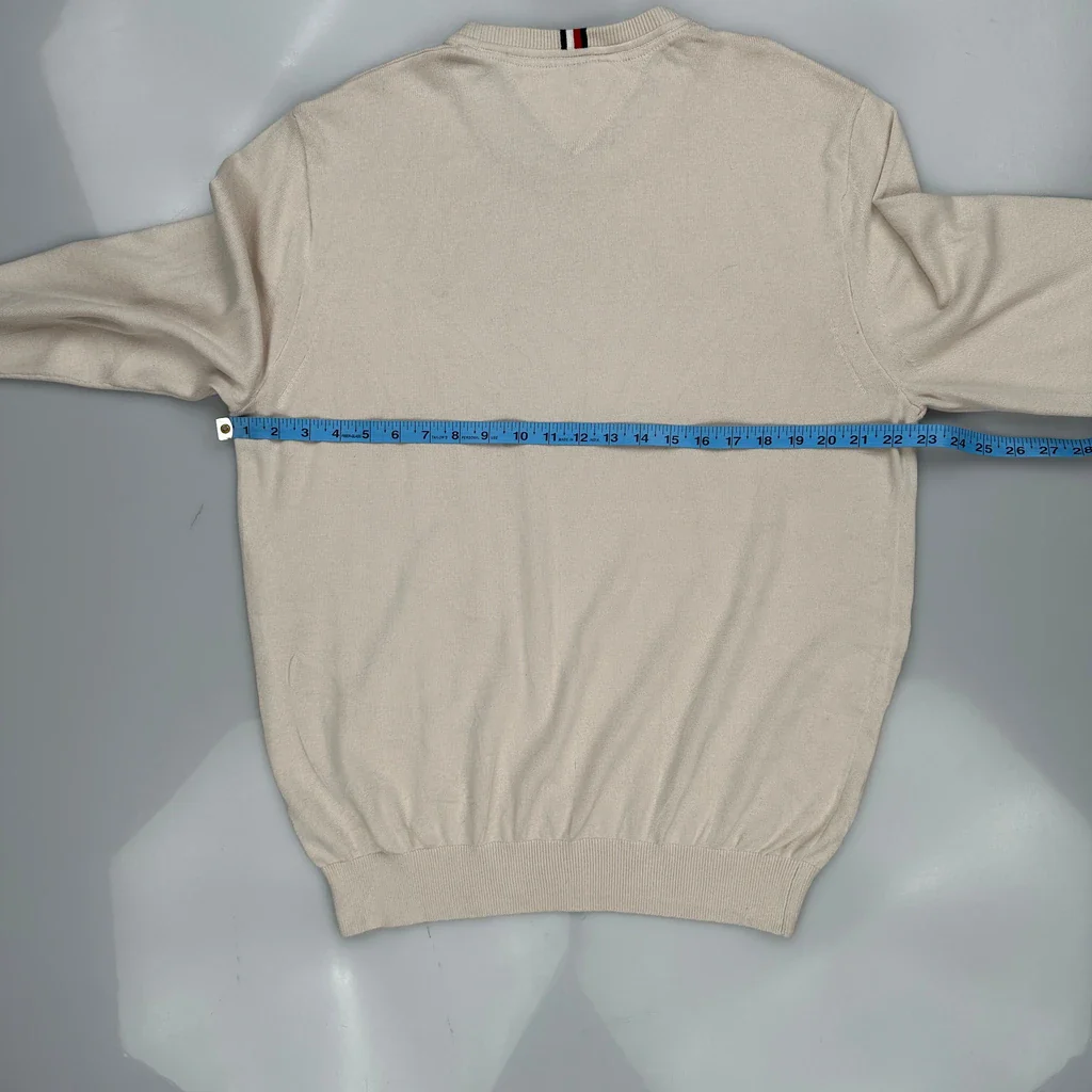 Tommy Hilfiger Sweater - Large Cream Cotton - Image 3