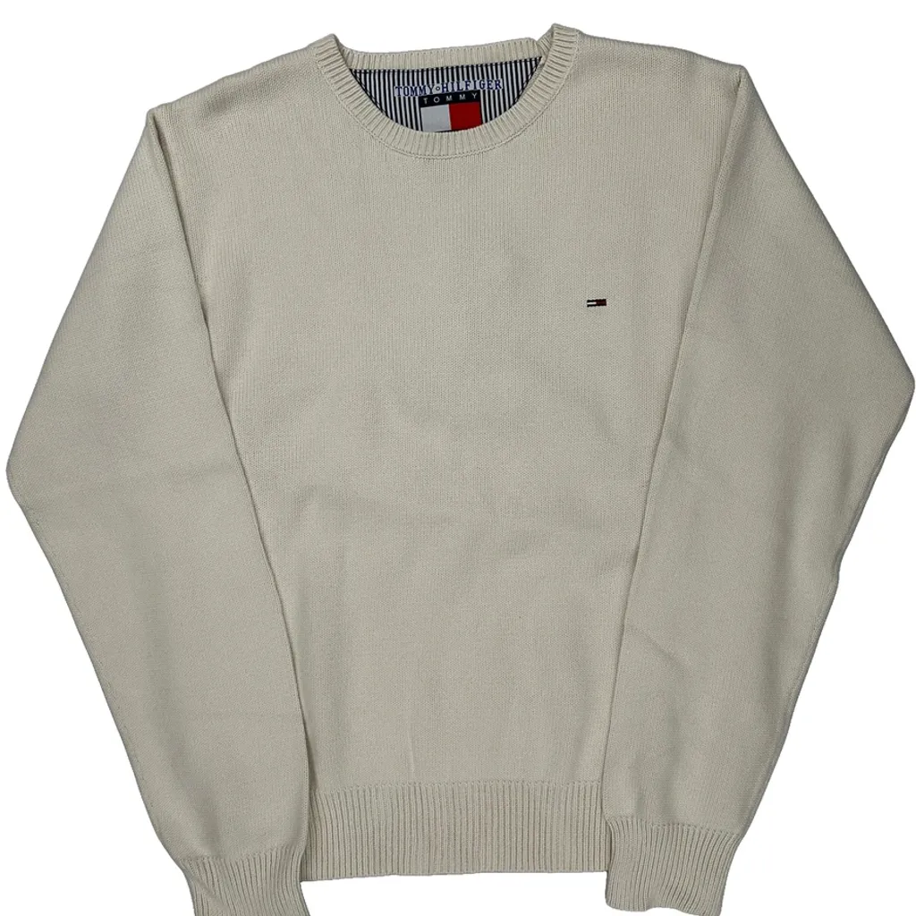 Tommy Hilfiger Chunky Knit Sweater - Medium Cream Cotton - Image 4